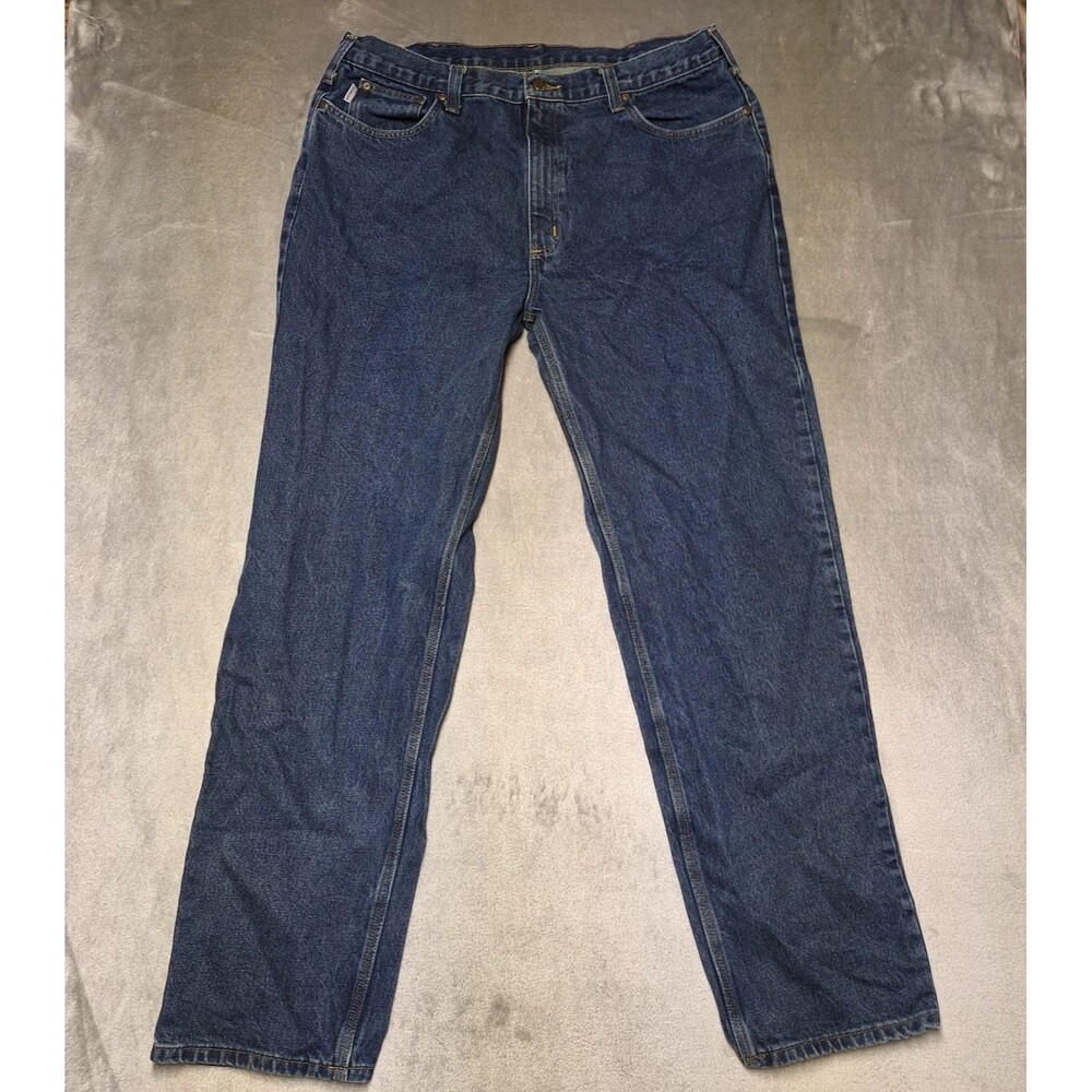 Carhartt Men's Blue Jeans Relaxed Fit Size 40x34 (actual 39x34) Workwear Tough